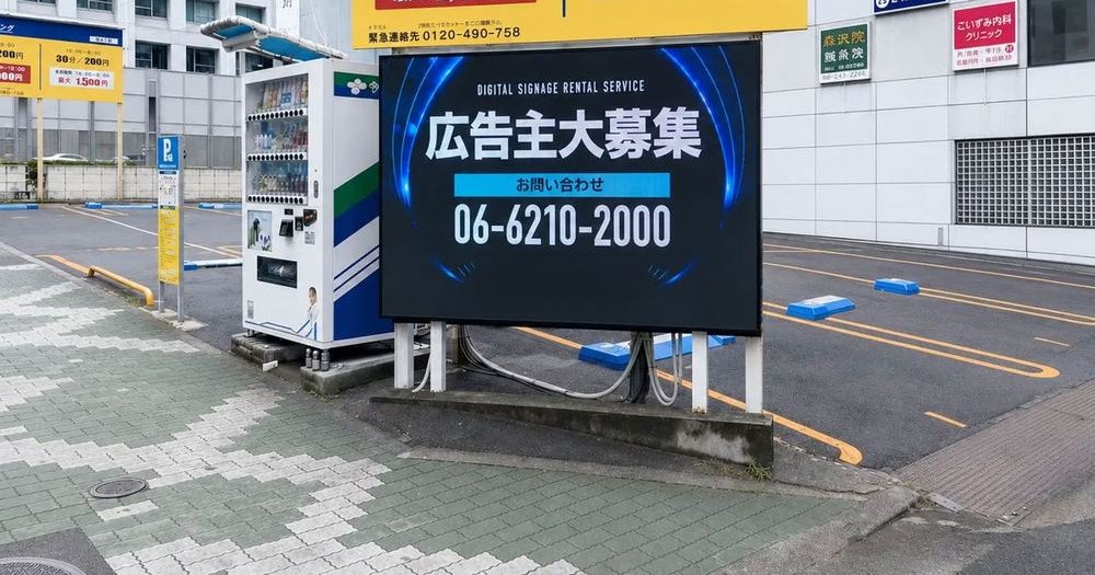 武兵通りLEDビジョンの実際の設置写真（名古屋・栄エリア）